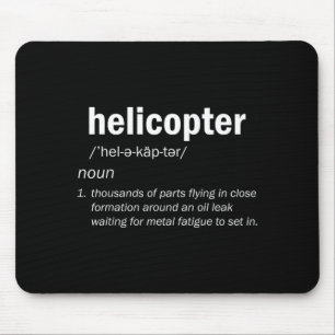 Helicopter Definition Funny Pilot Aviation Design Mouse Pad