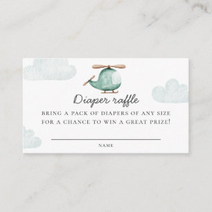 Helicopter Diaper Raffle Ticket   Baby Shower Game Enclosure Card
