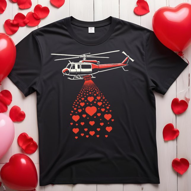 Helicopter Dropping Hearts for Love T-Shirt (Creator Uploaded)
