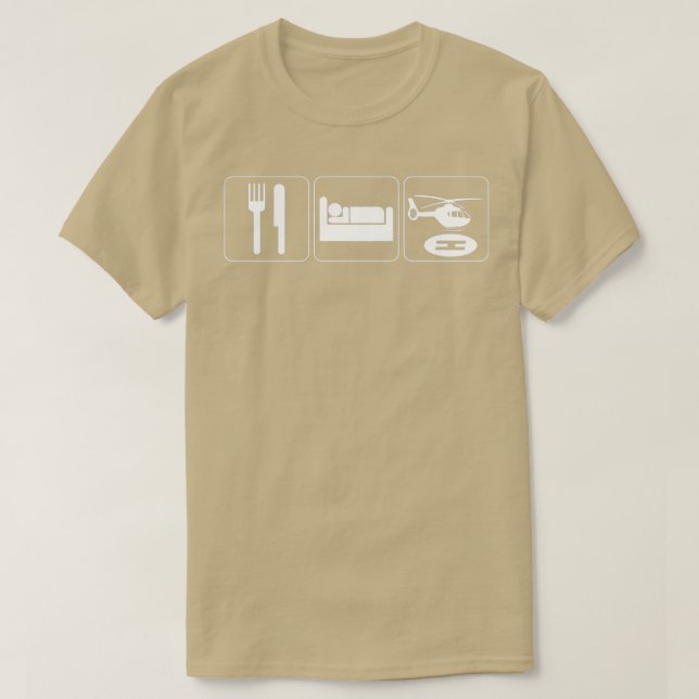 Helicopter Eat Sleep Helicopter Pilot  T-Shirt (Design Front)
