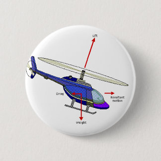 Helicopter Flight Diagram 6 Cm Round Badge