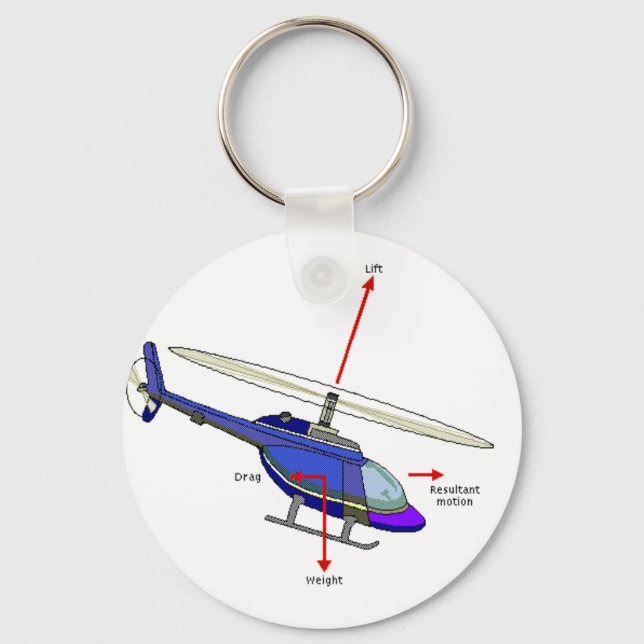 Helicopter Flight Diagram Key Ring (Front)