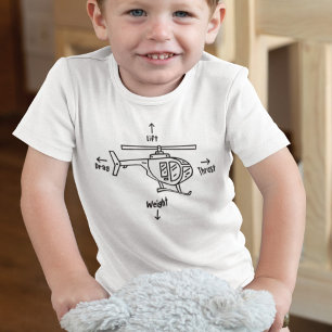 Helicopter Four Forces Flight Illustration Baby Bodysuit