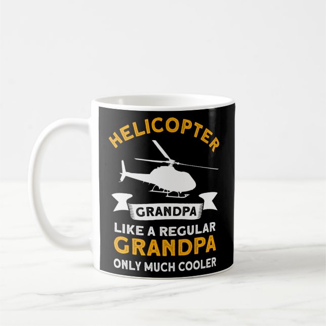Helicopter Grandpa - Aeroplane Helicopter Pilot Av Coffee Mug (Left)