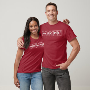 Helicopter (He-Li-Co-Pt-Er) Periodic Elements Spel T-Shirt