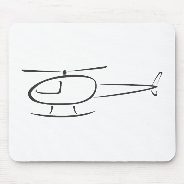 Helicopter in Swish Drawing Style Mouse Pad (Front)