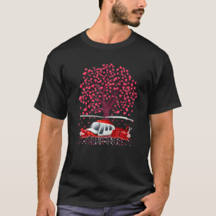 Helicopter Lover Heart Shape Funny Helicopter Vale T-Shirt