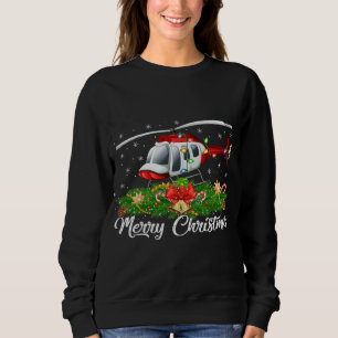 Helicopter Lover Matching Santa Hat Helicopter Chr Sweatshirt