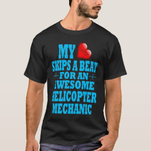 Helicopter Mechanic Valentine Diesel Engine Repair T-Shirt