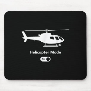 Helicopter Mode On - Funny Aeroplane Aviation Desi Mouse Pad