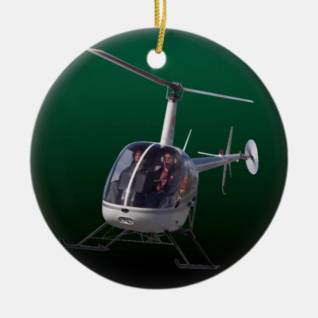 Helicopter Ornament Personalise Chopper Decoration (Front)