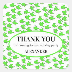 Helicopter Party Favour Bag Square Sticker