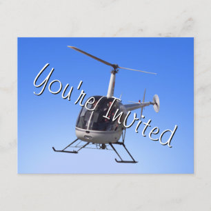 Helicopter Party Invitations Helicopter RSVP Card