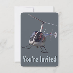 Helicopter Party Invitations Helicopter RSVP Card