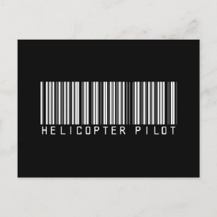 Helicopter Pilot Bar Code Postcard