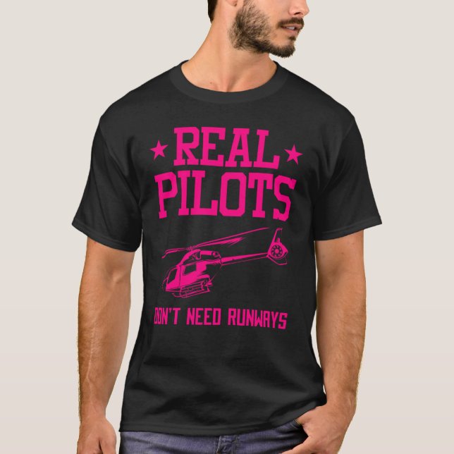 Helicopter Pilot  For Men Women Cool Pilot Aviator T-Shirt (Front)