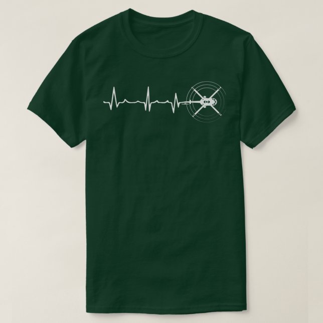 Helicopter Pilot Heartbeat T-Shirt (Design Front)
