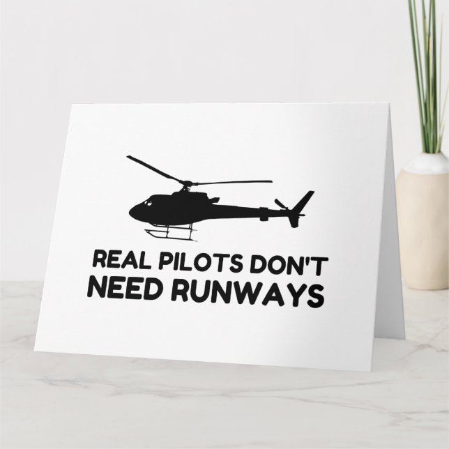 Helicopter PILOT RUNWAYS Thank You Card (Front)