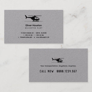 Helicopter Pilot   Transportation Business Card