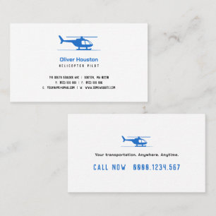 Helicopter Pilot Transportation Business Card