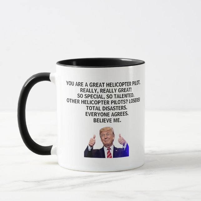 Helicopter Pilot Trump, Trump Helicopter pilot Mug (Left)