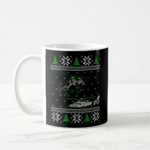 Helicopter Pilot Ugly Christmas Sweater Chopper Av Coffee Mug