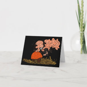 Helicopter Puffball Mushroom Card