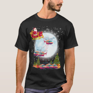 Helicopter Reindeer Santa's Sleigh Pilot Christmas T-Shirt