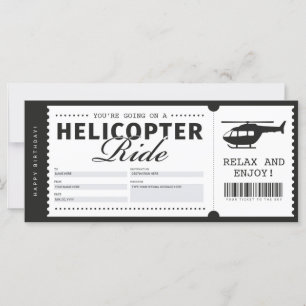 Helicopter Ride Ticket Gift Voucher Certificate