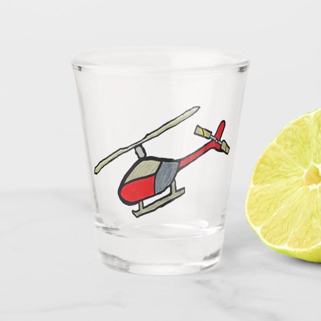 Helicopter Shot Glass (Front)