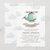 Helicopter & Sky | It’s a Boy Aviation Baby Shower