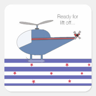 Helicopter Square Sticker
