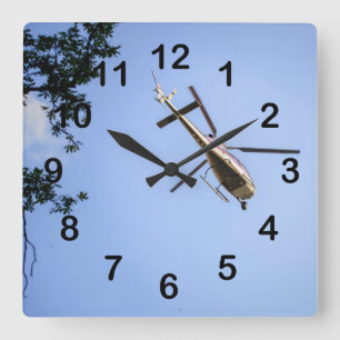 Helicopter Square Wall Clock