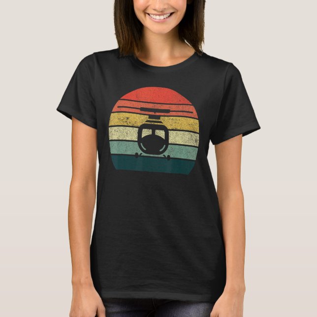 Helicopter Tees Vintage Retro Style Pilot (Front)
