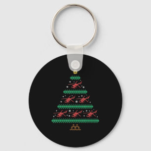 Helicopter Ugly Christmas Pilot Xmas Tree Gift Key Ring