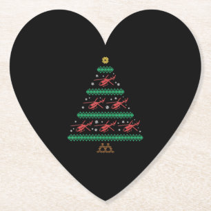 Helicopter Ugly Christmas Pilot Xmas Tree Gift Paper Coaster
