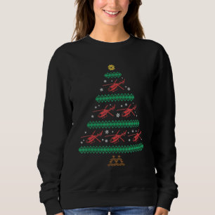 Helicopter Ugly Christmas Pilot Xmas Tree Gift Sweatshirt