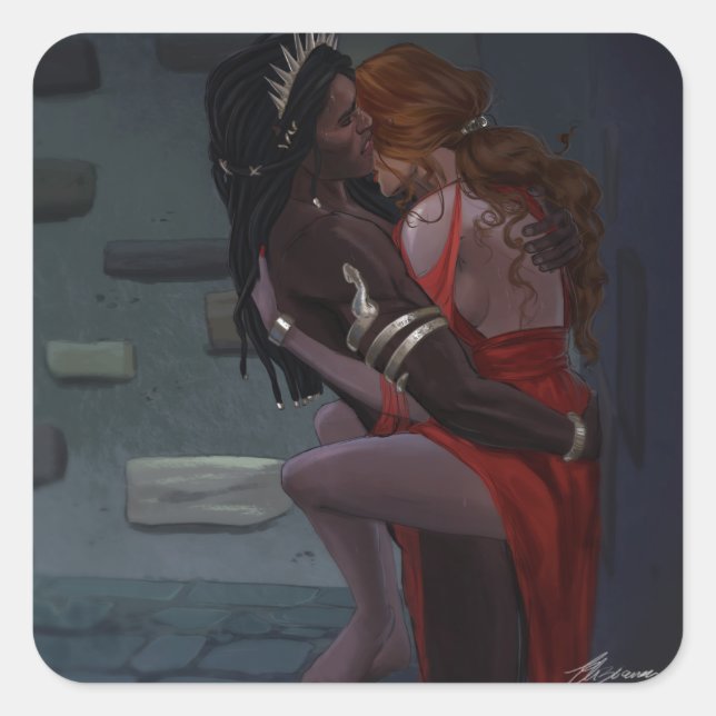 Helion and the Lady of Autumn Square Sticker (Front)