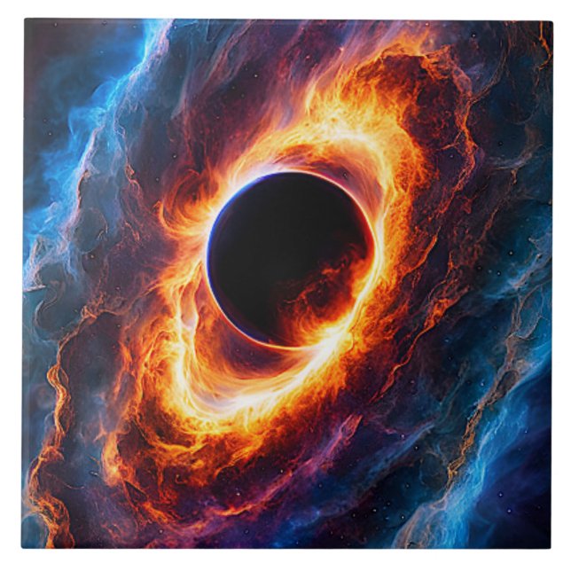 “Helionis” - Nebula and Galaxies Ceramic Tile (Front)