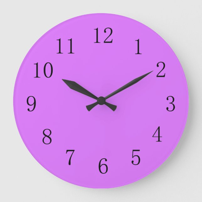 Heliotrope Reddish Purple Solid Color Large Clock (Front)