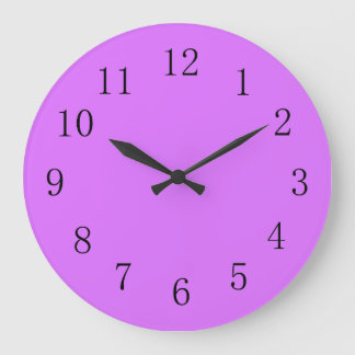 Heliotrope Reddish Purple Solid Colour Large Clock