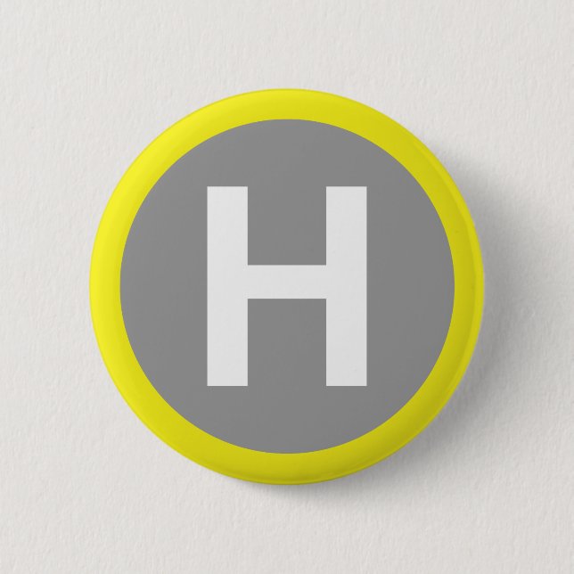 Helipad Sign 6 Cm Round Badge (Front)