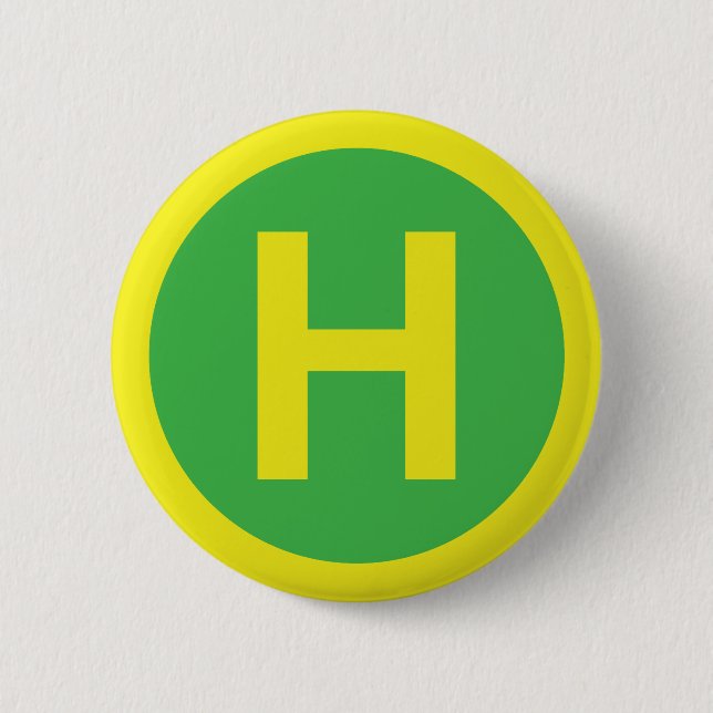 Helipad Sign 6 Cm Round Badge (Front)