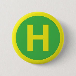 Helipad Sign 6 Cm Round Badge