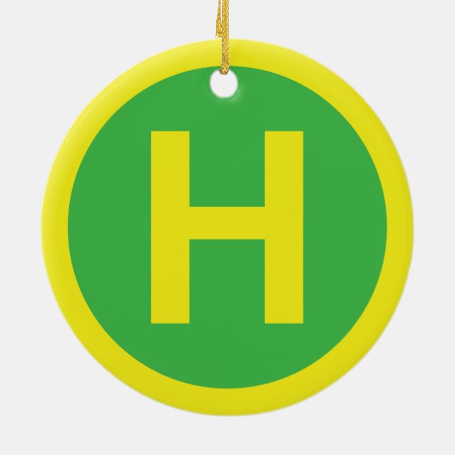 Helipad Sign Ceramic Ornament (Back)
