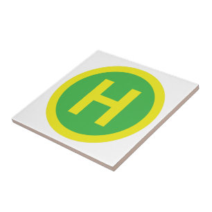 Helipad Sign Ceramic Tile
