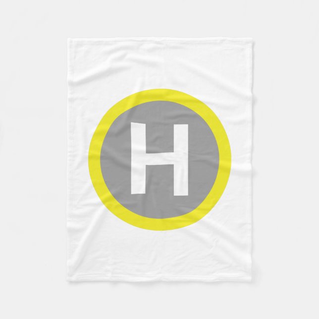 Helipad Sign Fleece Blanket (Front)