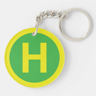 Helipad Sign Key Ring