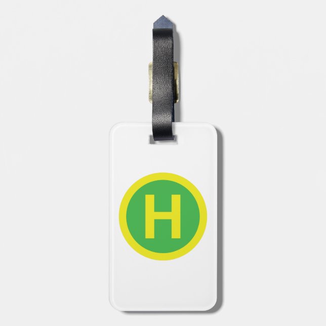 Helipad Sign Luggage Tag (Back Vertical)