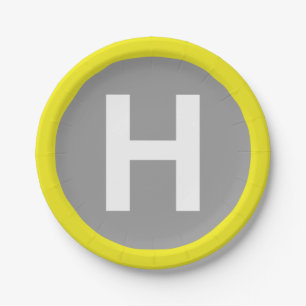 Helipad Sign Paper Plate